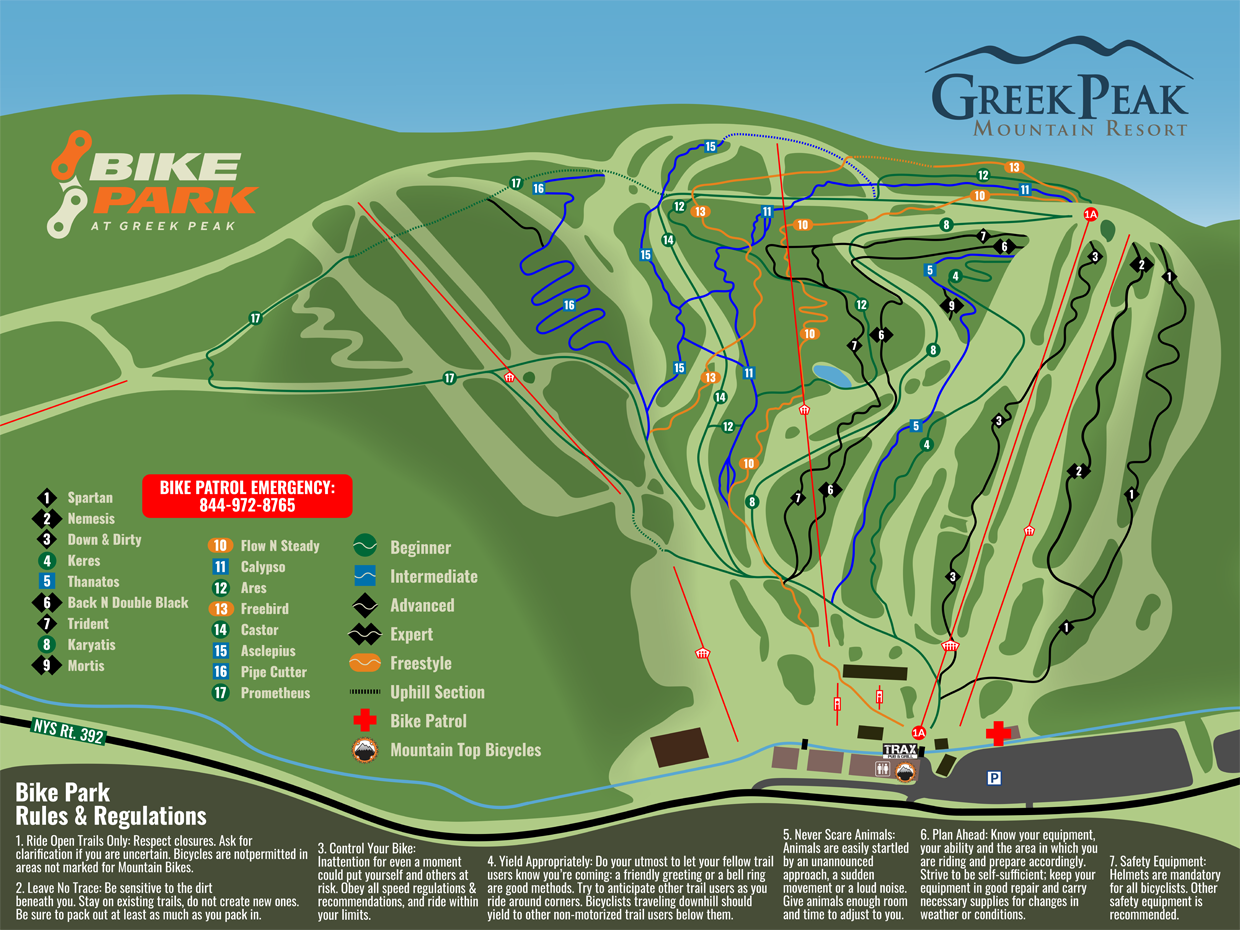 Bike Park Trail Map 2023