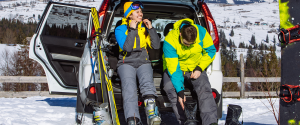 skiers getting prepped