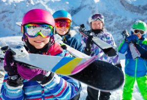 happy skiers