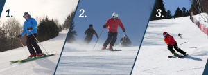 1, 2, 3, Skier image.