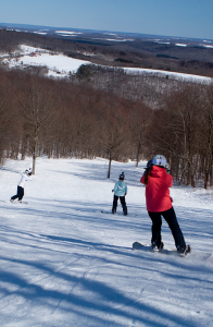 Snowboarders near Chair 5
