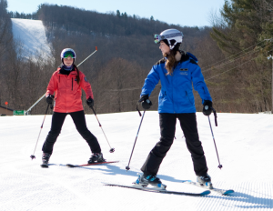 Getting ski instruction at Greek Peak.