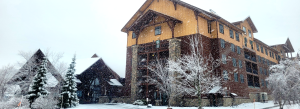 Snowy picture of Hope Lake Lodge