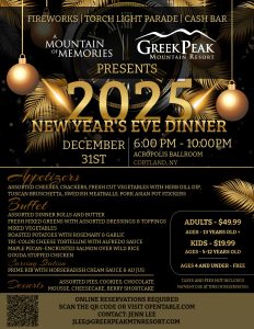New Years Eve event details.
