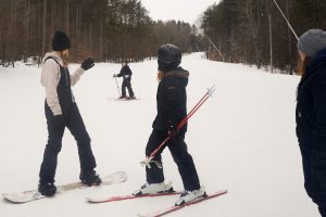 Skiers on the mountain